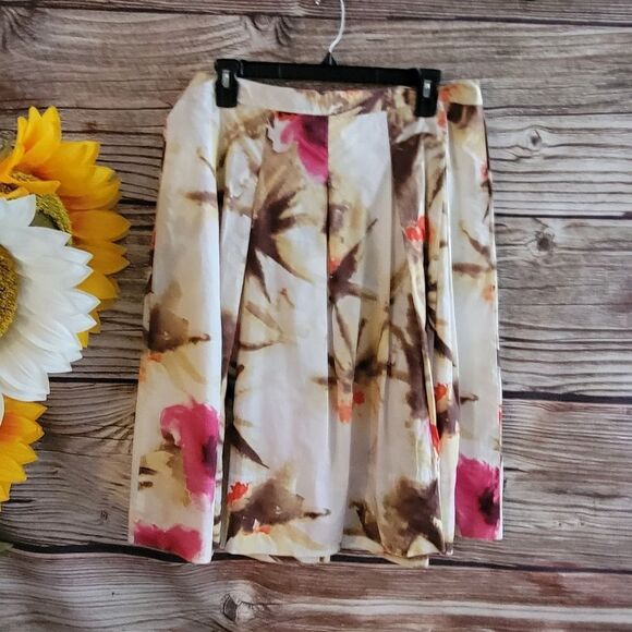 Talbots Women's Skirt multicolored 12P midi NWT - Picture 1 of 6
